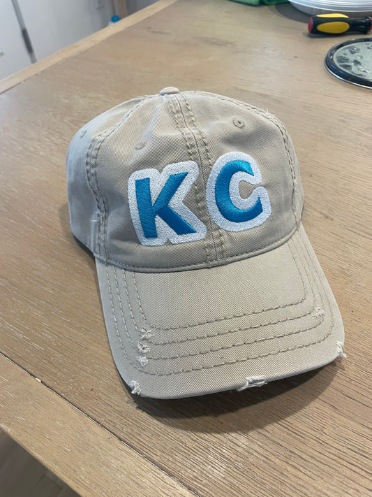 KC Distressed Dad Hat – Khaki