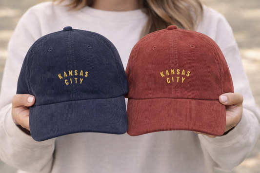Vintage Corduroy Kansas City Hat | KC Embroidered Dad Hat