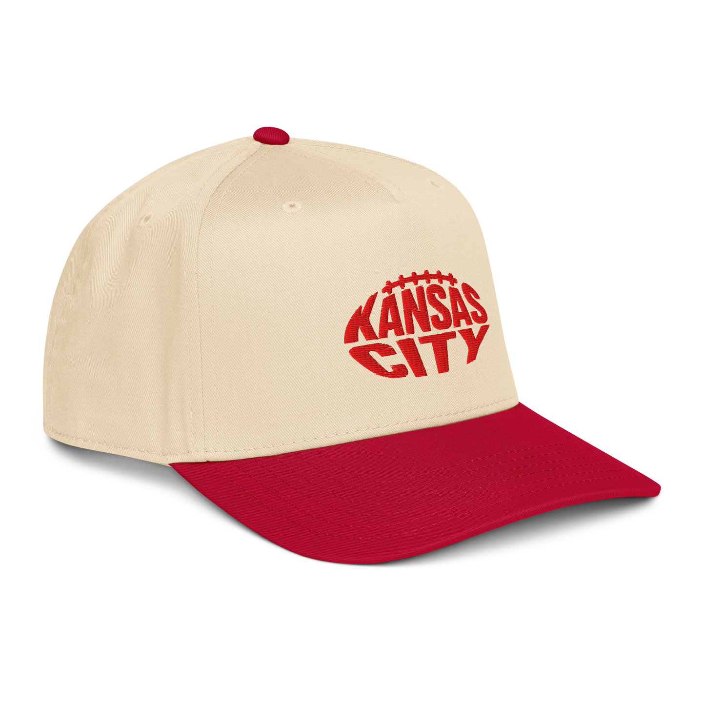 Kansas City Gridiron Snapback natural and red mid-profile football hat