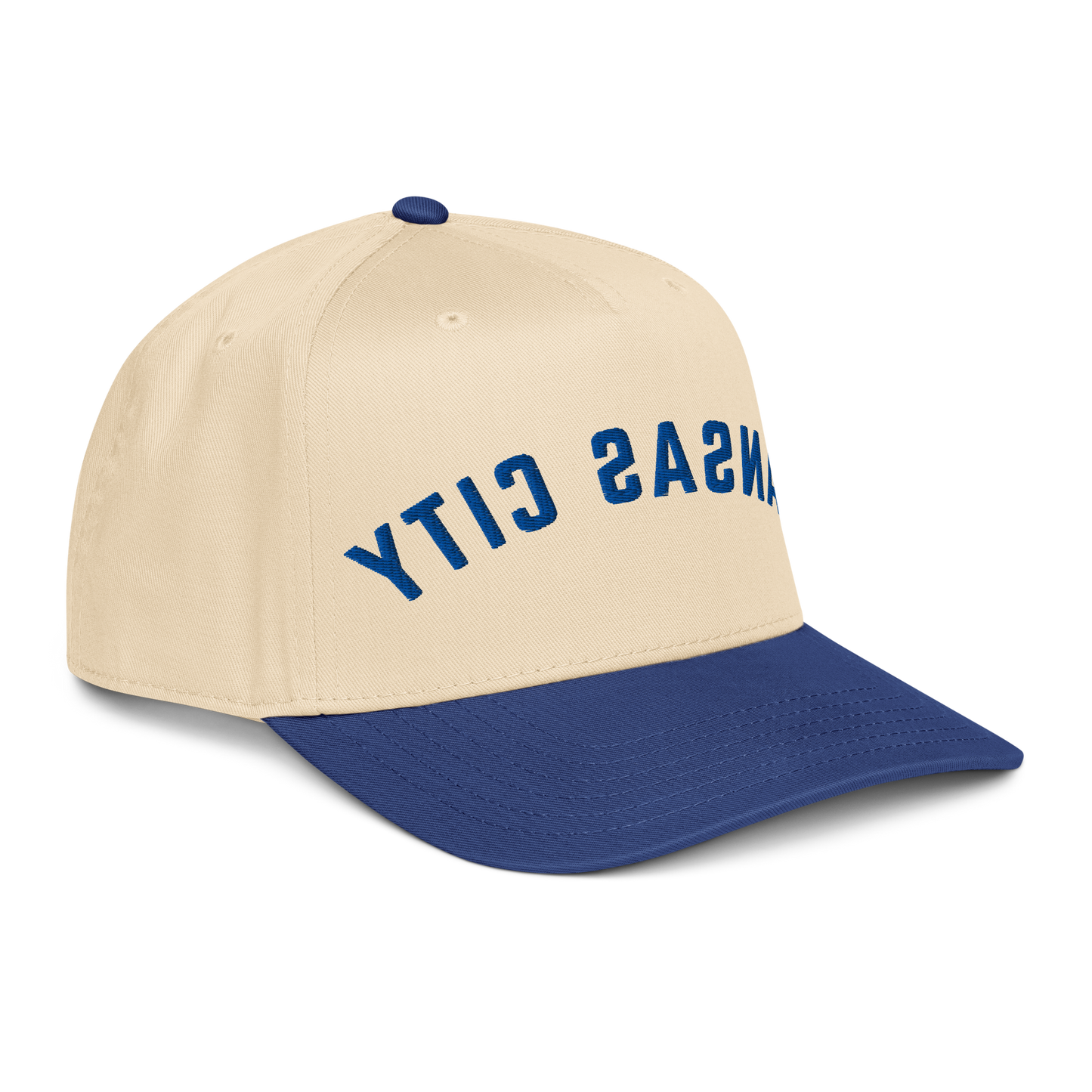 Kansas City Reverse Snapback natural and royal blue mid-profile ha