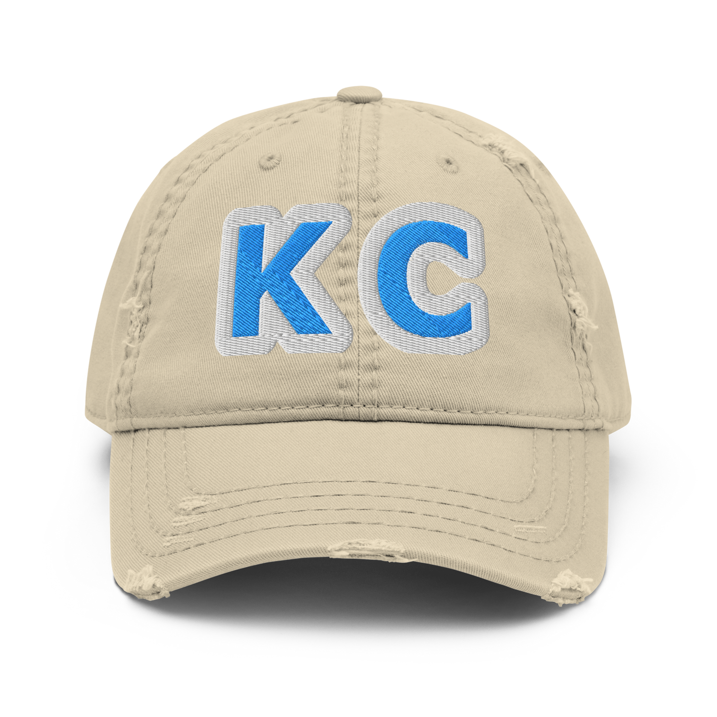 KC Distressed Dad Hat – Khaki