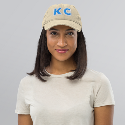 KC Distressed Dad Hat – Khaki