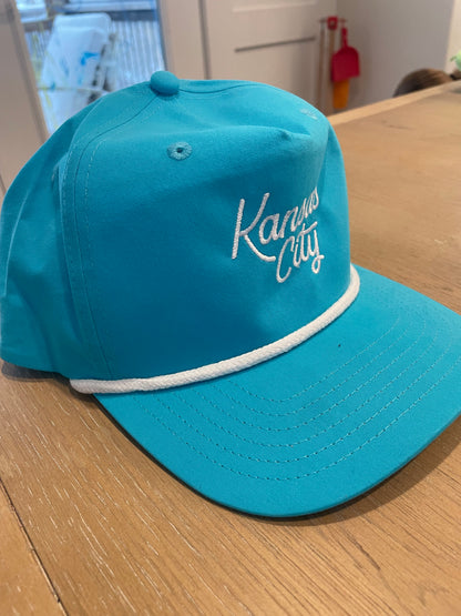 Kansas City Script Rope Hat – Teal