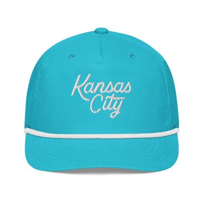 Kansas City Script Rope Hat – Teal
