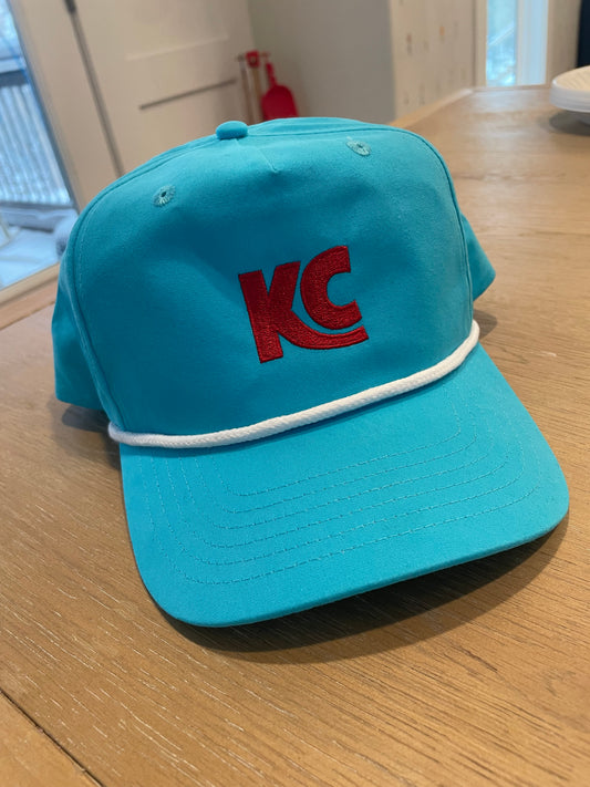 KC Rope Hat – Teal & Red