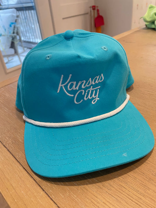 Kansas City Script Rope Hat – Teal