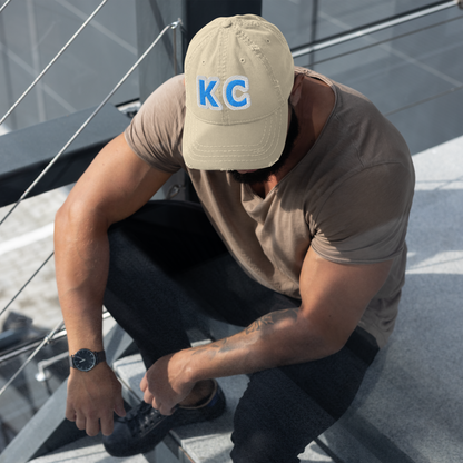 KC Distressed Dad Hat – Khaki