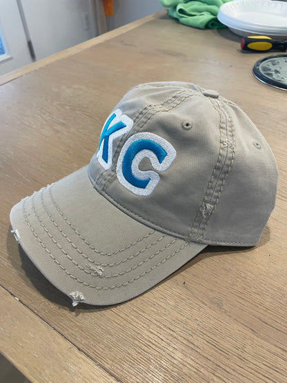 KC Distressed Dad Hat – Khaki
