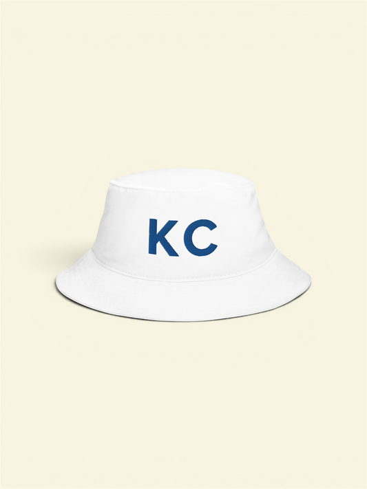 Kansas City Embroidered Bucket Hat - White/Royal