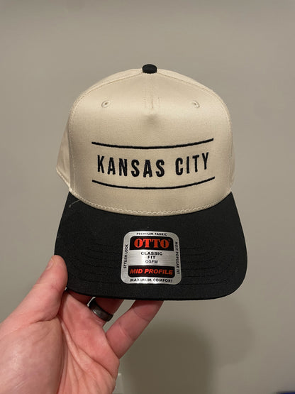 minimalist kansas cirt hat with two lines