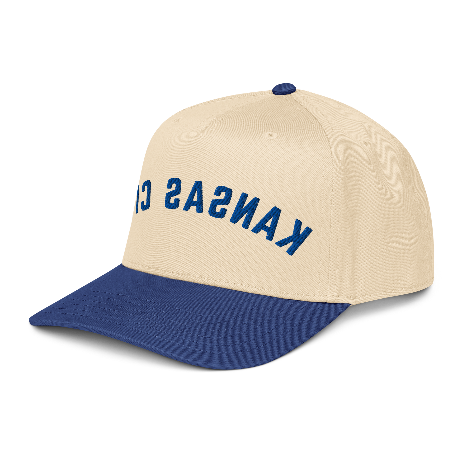 Kansas City Reverse Snapback natural and royal blue mid-profile ha