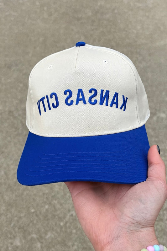Kansas City Reverse Snapback natural and royal blue mid-profile ha