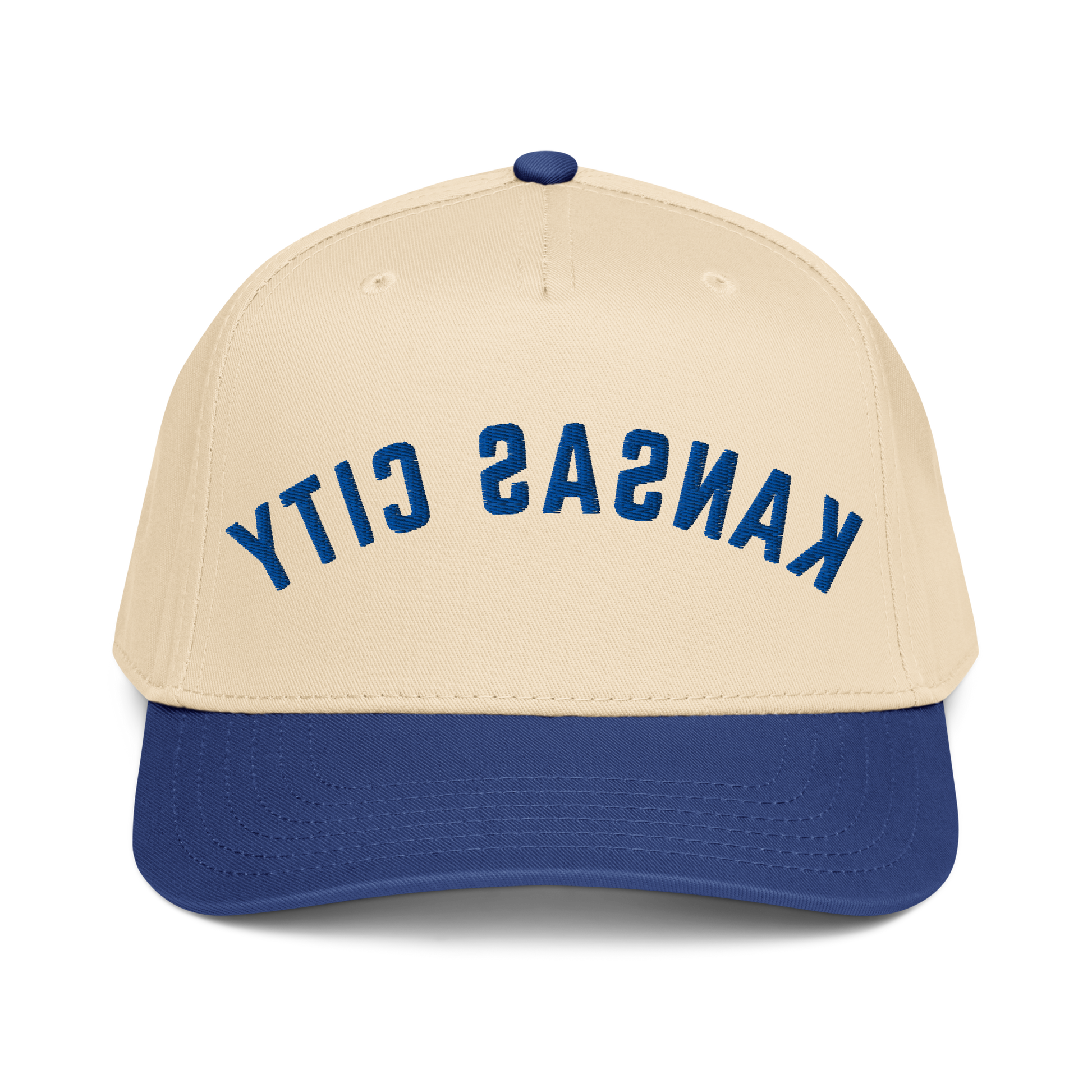 Kansas City Reverse Snapback natural and royal blue mid-profile ha