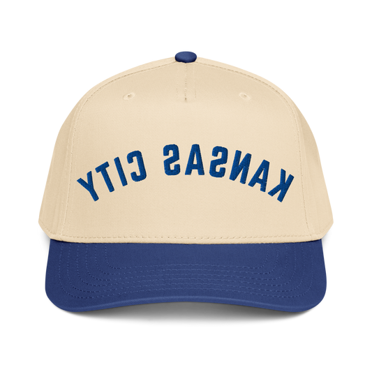 Kansas City Reverse Snapback natural and royal blue mid-profile ha