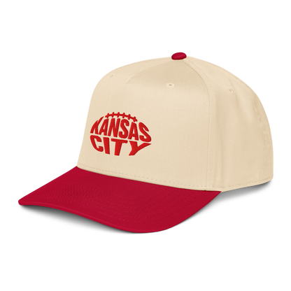 Kansas City Gridiron Snapback natural and red mid-profile football hat