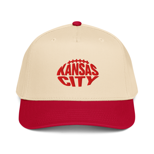 Kansas City Gridiron Snapback natural and red mid-profile football hat