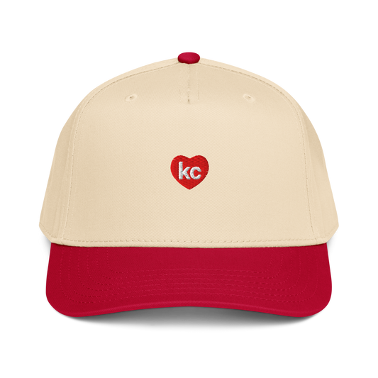 Embroidered KC heart logo hat two-tone snapback