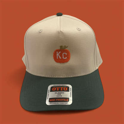 KC Pumpkin Snapback — Natural & Forest Green Two-Tone | Mid-Profile Kansas City Hat