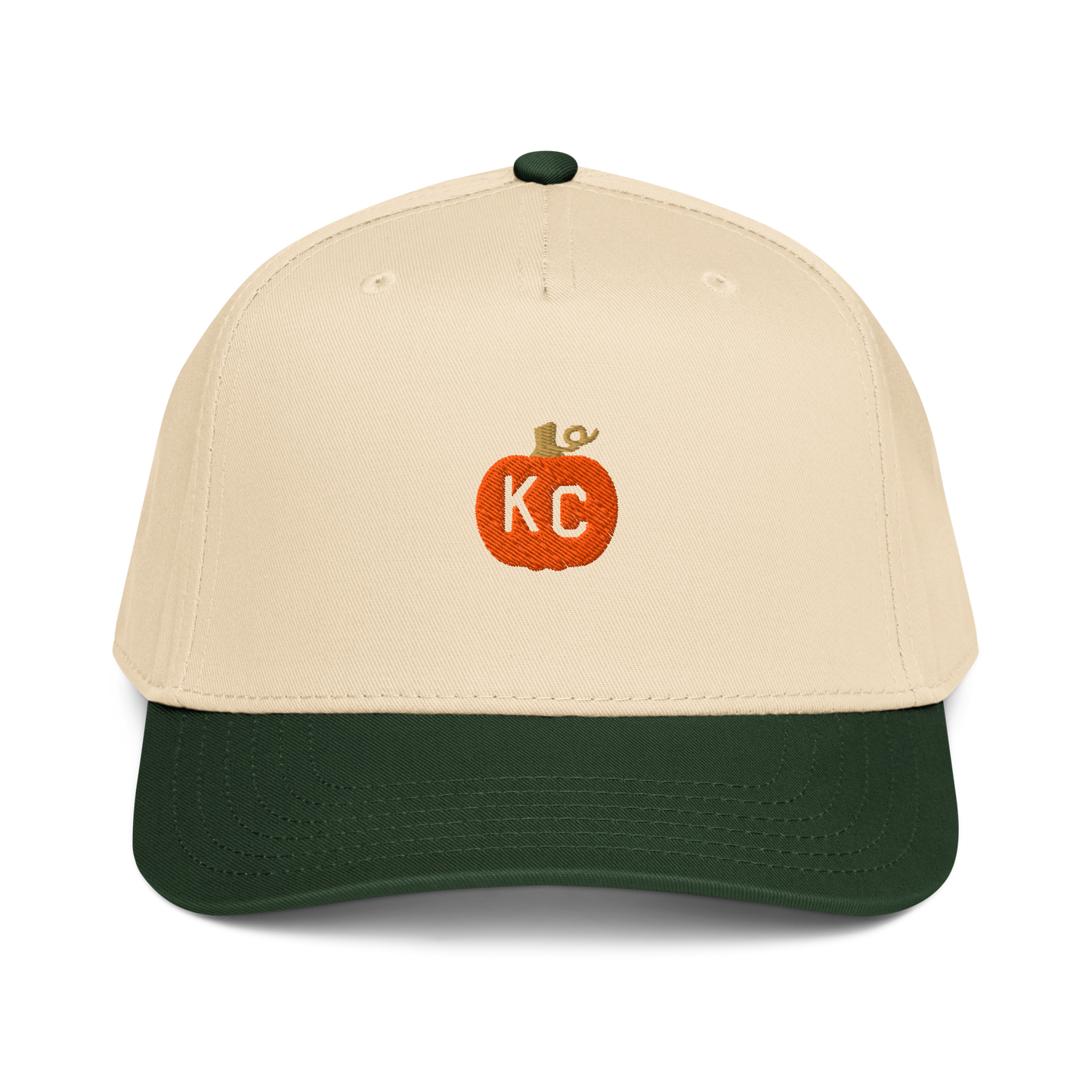 Embroidered pumpkin KC hat Kansas City autumn design