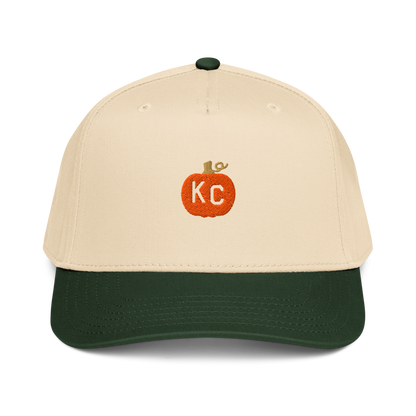 Embroidered pumpkin KC hat Kansas City autumn design