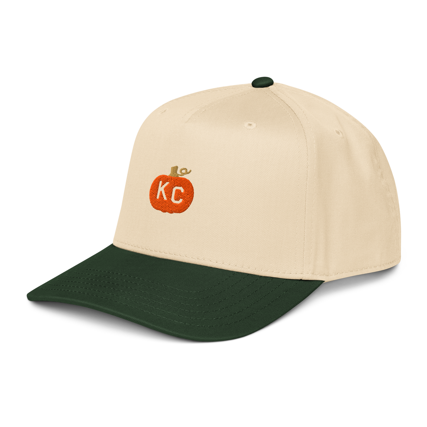 Embroidered pumpkin KC hat Kansas City autumn design