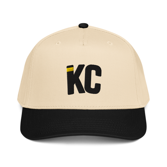 KC Signature Snapback natural and black two-tone gold accent