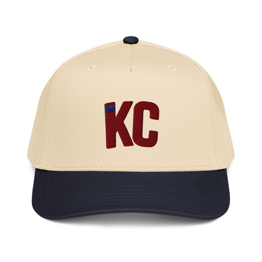 KC Signature Snapback natural and navy mid-profile hat