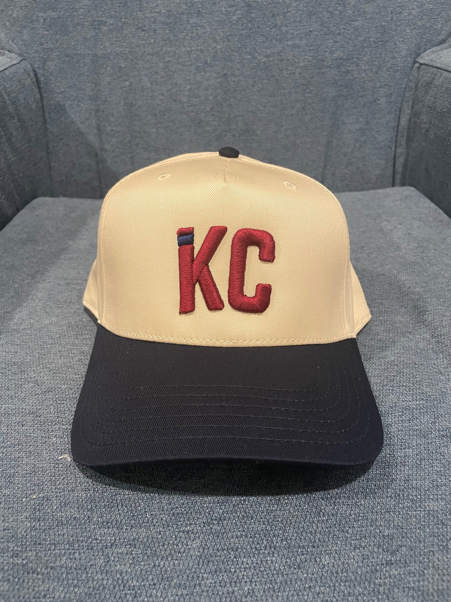 KC Signature Snapback — Natural & Navy Two-Tone | Mid-Profile Kansas City Hat