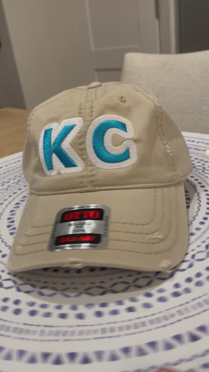 KC Distressed Dad Hat – Khaki