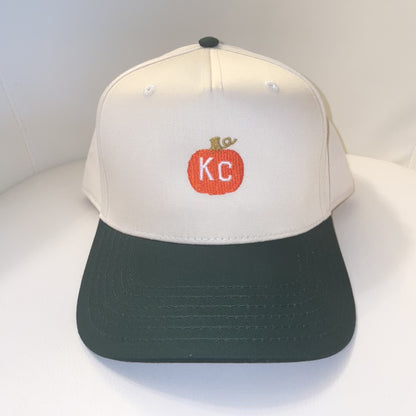 KC Pumpkin Snapback — Natural & Forest Green Two-Tone | Mid-Profile Kansas City Hat
