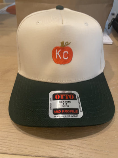 KC Pumpkin Snapback — Natural & Forest Green Two-Tone | Mid-Profile Kansas City Hat