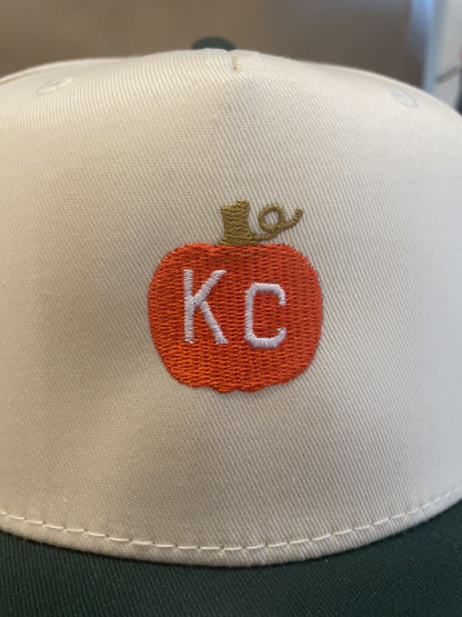 KC Pumpkin Snapback — Natural & Forest Green Two-Tone | Mid-Profile Kansas City Hat