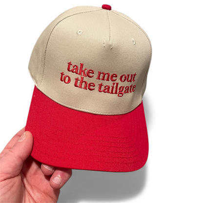 Red and Natural Snapback hat